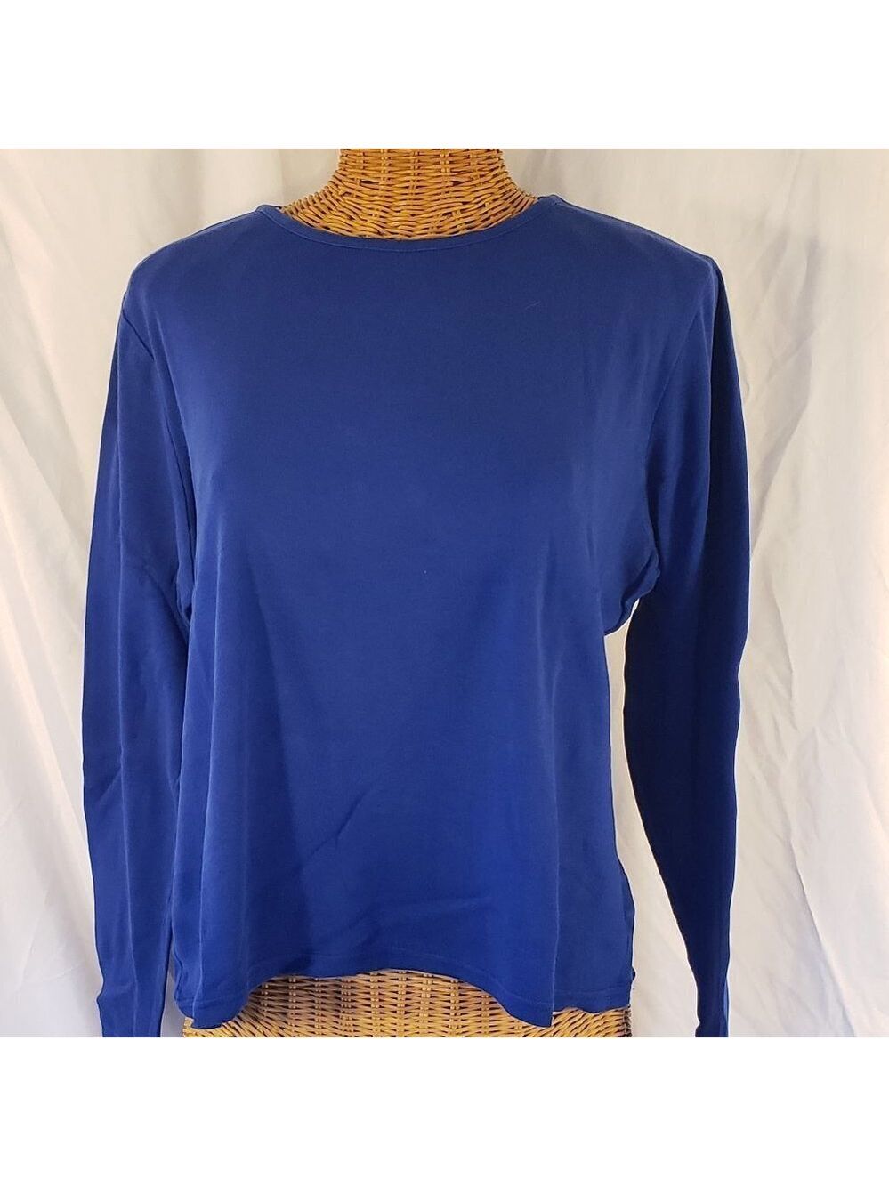 Kim Rogers Women's Plus Size Long Sleeve Scoop Neck Top - Blue, X-Large